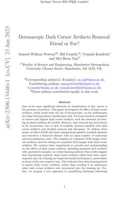 Dermoscopic Dark Corner Artifacts Removal: Friend or Foe?