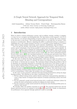 A Graph Neural Network Approach for Temporal Mesh Blending and
  Correspondence