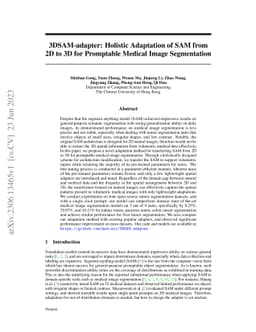 3DSAM-adapter: Holistic Adaptation of SAM from 2D to 3D for Promptable
  Medical Image Segmentation