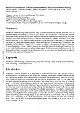 Efficient Model Selection for Predictive Pattern Mining Model by Safe
  Pattern Pruning