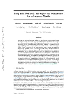 Bring Your Own Data! Self-Supervised Evaluation for Large Language
  Models