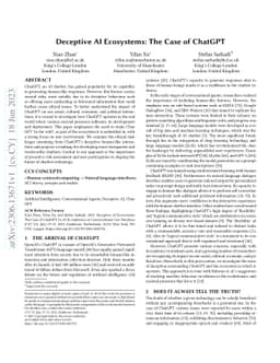 Deceptive AI Ecosystems: The Case of ChatGPT