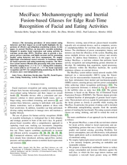 MeciFace: Mechanomyography and Inertial Fusion-based Glasses for Edge
  Real-Time Recognition of Facial and Eating Activities
