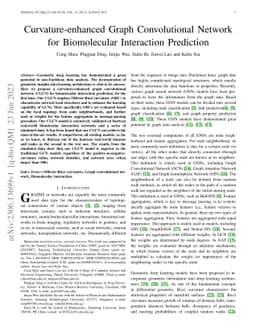 Curvature-enhanced Graph Convolutional Network for Biomolecular
  Interaction Prediction