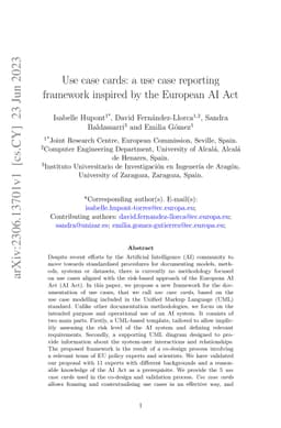 Use case cards: a use case reporting framework inspired by the European
  AI Act