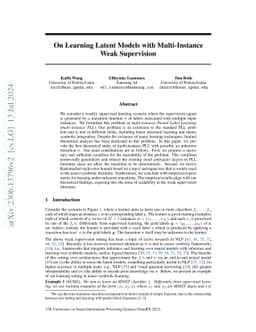On Learning Latent Models with Multi-Instance Weak Supervision