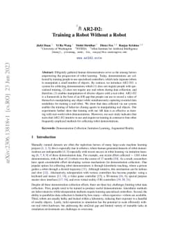 AR2-D2:Training a Robot Without a Robot