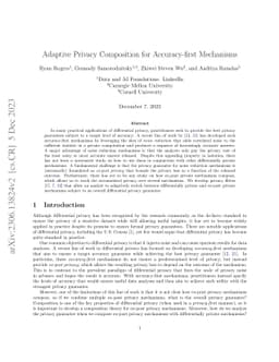 Adaptive Privacy Composition for Accuracy-first Mechanisms