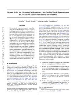 Beyond Scale: the Diversity Coefficient as a Data Quality Metric
  Demonstrates LLMs are Pre-trained on Formally Diverse Data