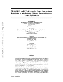 MIRACLE: Multi-task Learning based Interpretable Regulation of
  Autoimmune Diseases through Common Latent Epigenetics