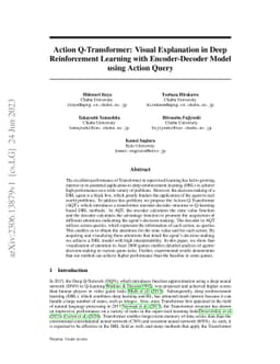 Action Q-Transformer: Visual Explanation in Deep Reinforcement Learning
  with Encoder-Decoder Model using Action Query