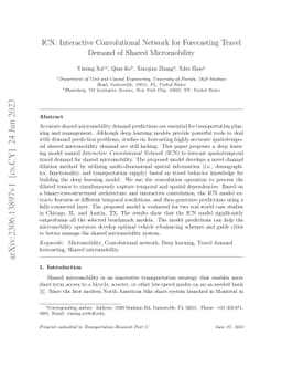 ICN: Interactive Convolutional Network for Forecasting Travel Demand of
  Shared Micromobility