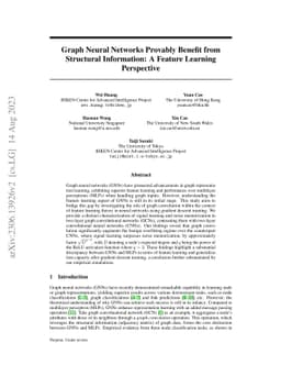 Graph Neural Networks Provably Benefit from Structural Information: A
  Feature Learning Perspective