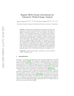 Regular SE(3) Group Convolutions for Volumetric Medical Image Analysis