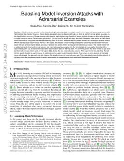 Boosting Model Inversion Attacks with Adversarial Examples