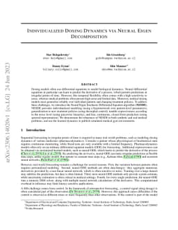 Individualized Dosing Dynamics via Neural Eigen Decomposition