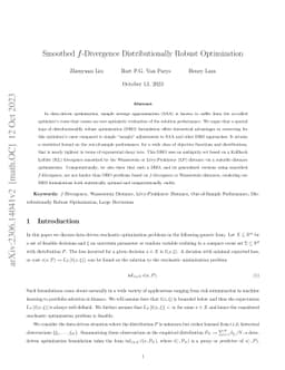 Smoothed $f$-Divergence Distributionally Robust Optimization