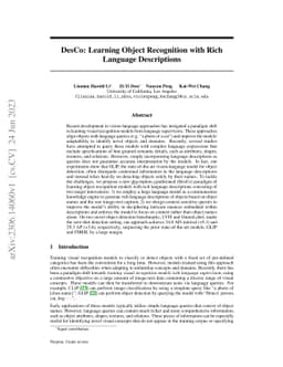DesCo: Learning Object Recognition with Rich Language Descriptions