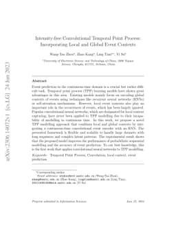 Intensity-free Convolutional Temporal Point Process: Incorporating Local
  and Global Event Contexts