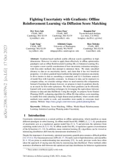 Fighting Uncertainty with Gradients: Offline Reinforcement Learning via
  Diffusion Score Matching
