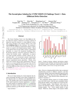 The Second-place Solution for CVPR VISION 23 Challenge Track 1 -- Data
  Effificient Defect Detection