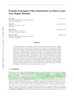 Provably Convergent Policy Optimization via Metric-aware Trust Region
  Methods