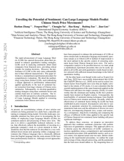 Unveiling the Potential of Sentiment: Can Large Language Models Predict
  Chinese Stock Price Movements?