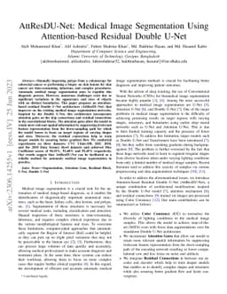 AttResDU-Net: Medical Image Segmentation Using Attention-based Residual
  Double U-Net
