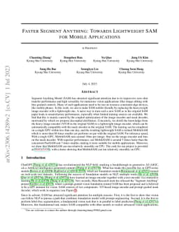 Faster Segment Anything: Towards Lightweight SAM for Mobile Applications