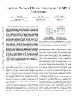 Im2win: Memory Efficient Convolution On SIMD Architectures