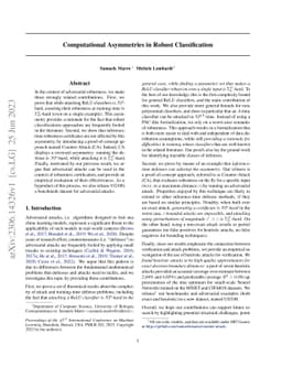 Computational Asymmetries in Robust Classification