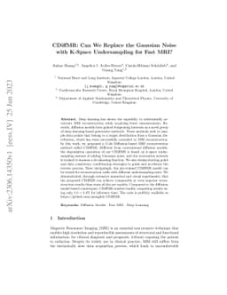 CDiffMR: Can We Replace the Gaussian Noise with K-Space Undersampling
  for Fast MRI?