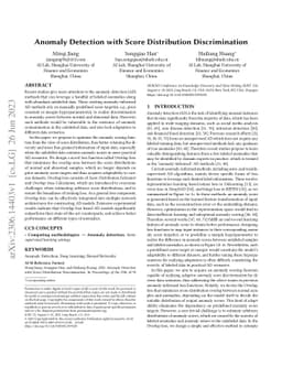 Anomaly Detection with Score Distribution Discrimination