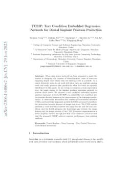 TCEIP: Text Condition Embedded Regression Network for Dental Implant
  Position Prediction