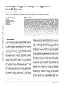 Homomorphic Encryption: An Analysis of its Applications in Searchable
  Encryption