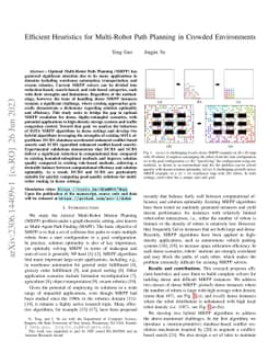 Efficient Heuristics for Multi-Robot Path Planning in Crowded
  Environments