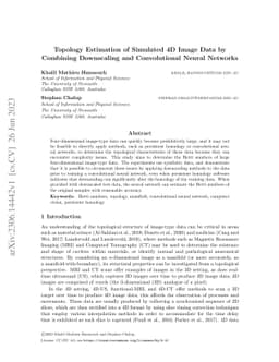 Topology Estimation of Simulated 4D Image Data by Combining Downscaling
  and Convolutional Neural Networks
