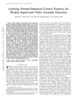 Learning Prompt-Enhanced Context Features for Weakly-Supervised Video
  Anomaly Detection