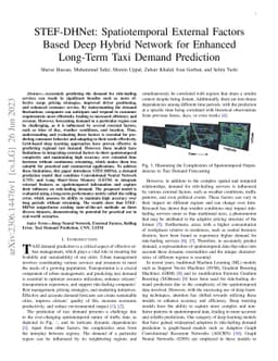 STEF-DHNet: Spatiotemporal External Factors Based Deep Hybrid Network
  for Enhanced Long-Term Taxi Demand Prediction