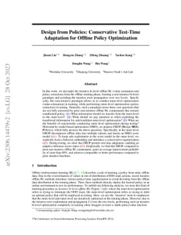 Design from Policies: Conservative Test-Time Adaptation for Offline
  Policy Optimization