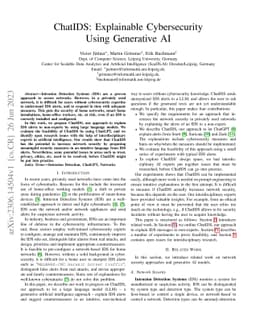 ChatIDS: Explainable Cybersecurity Using Generative AI