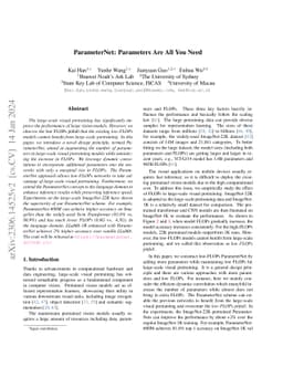 ParameterNet: Parameters Are All You Need