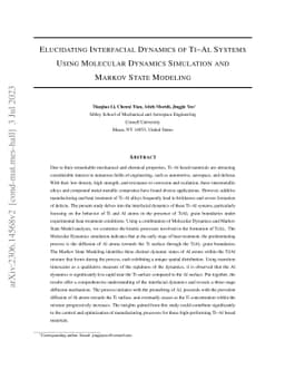 Elucidating Interfacial Dynamics of Ti-Al Systems Using Molecular
  Dynamics Simulation and Markov State Modeling