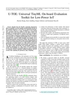 U-TOE: Universal TinyML On-board Evaluation Toolkit for Low-Power IoT