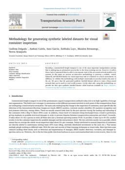 Methodology for generating synthetic labeled datasets for visual
  container inspection