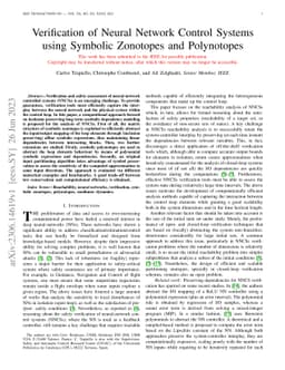 Verification of Neural Network Control Systems using Symbolic Zonotopes
  and Polynotopes