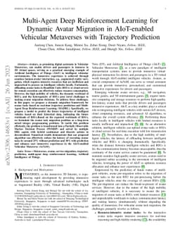 Multi-Agent Deep Reinforcement Learning for Dynamic Avatar Migration in
  AIoT-enabled Vehicular Metaverses with Trajectory Prediction