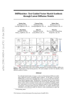 DiffSketcher: Text Guided Vector Sketch Synthesis through Latent
  Diffusion Models