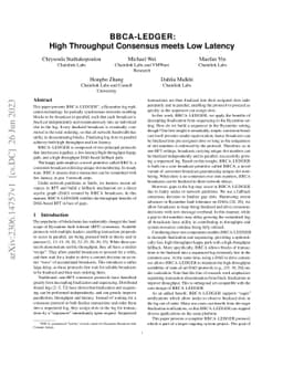 BBCA-LEDGER: High Throughput Consensus meets Low Latency