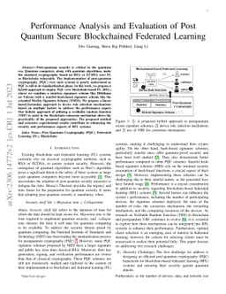 Performance Analysis and Evaluation of Post Quantum Secure Blockchained
  Federated Learning